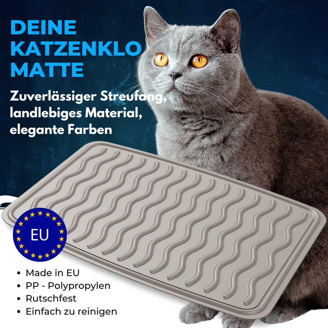 Katzenklo Matte - rutschfeste Katzenstreu Matte, beige