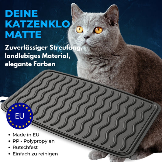 Katzenklo Matte - rutschfeste Katzenstreu Matte, schwarz