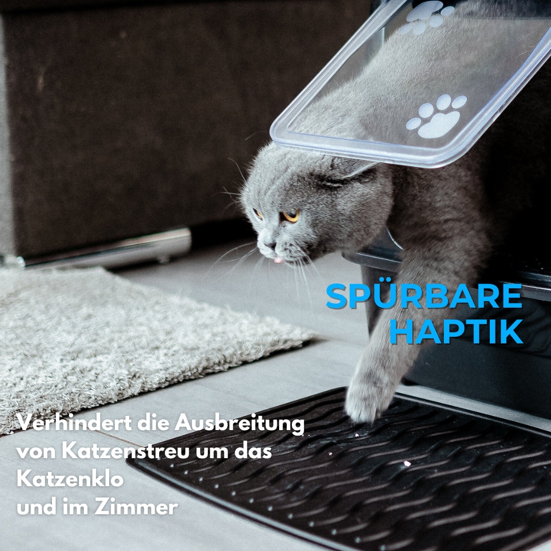 Katzenklo Matte - rutschfeste Katzenstreu Matte, schwarz